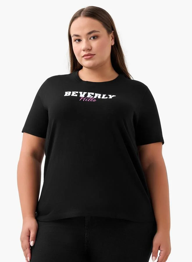 Splash FAV Regular Fit Cotton T shirt with Typographic Print