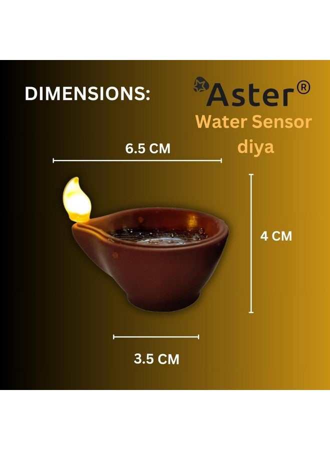 Aster Water Sensor LED Light Diyas / Deepak ( Pack of 6 ) / Flameless & Smokeless Warm Ambient Tea Light Candles for Diwali , New Year Home / Mandir Decoration ( Brown ) - Image 5