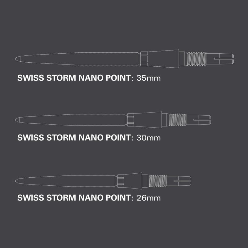 TARGET Darts Swiss Point Storm Darts Points - Nano (Silver, 35mm) 3 Pack Set of Tips – Change Dart Point, Professional Darts Accessories, Interchangeable Steel Tip Dart Points - Image 2