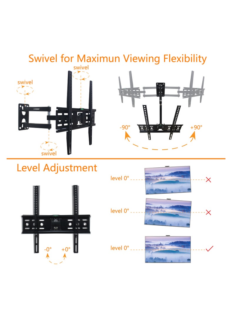 Stargold Full Motion TV Wall Mount Swivel And Tilt TV Wall Mount For 26-55 Inch - Image 3