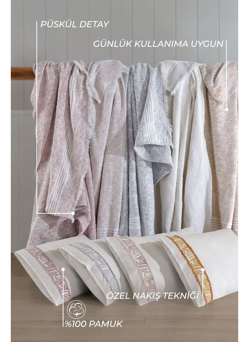 Elart Giza Blanket Set Double 6 Piece Cream