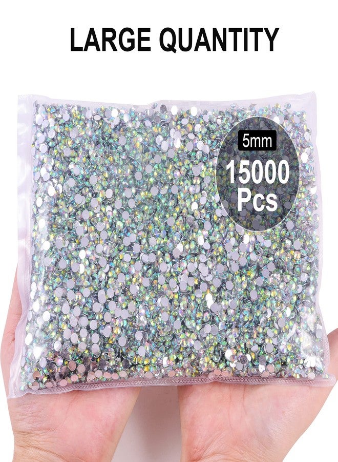 Blinginbox 15000pcs Flatback Rhinestones,Resin Non Hotfix Rhinestones Large Quantity Wholesale for Crafts DIY Creative Design,Clothes,Makeup,Nail Art (5mm=0.2", Crystal AB) - Image 4