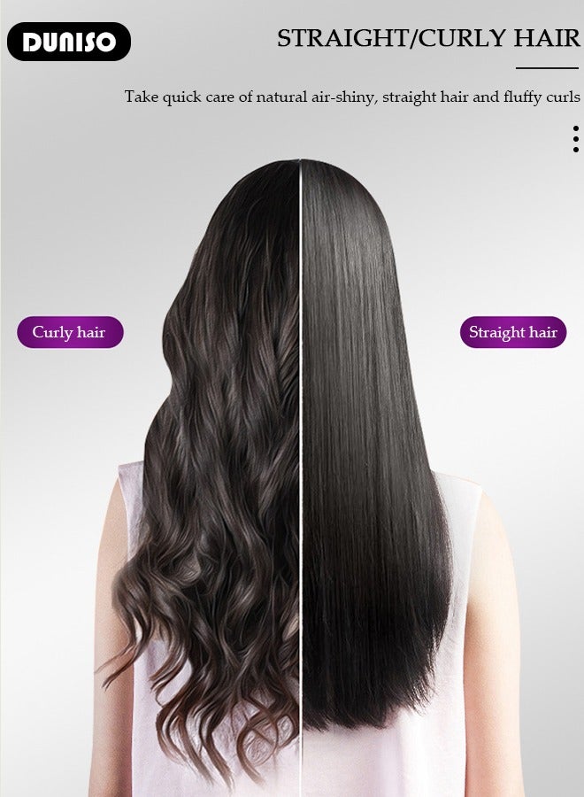 DUNISO 3 في 1 مكواة شعر أيون، مشط مملس شعر مع شاشة LCD لعرض درجة الحرارة لتنعيم وتجعيد الشعر، فرشاة مملس شعر مع 5 إعدادات للحرارة ومضادة للحروق لجميع أنواع الشعر - Image 3