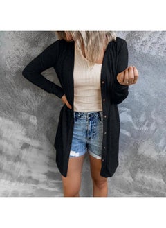 Generic 202 Autumn And Winter Europe And The United States New Women's Long Button Solid Color Casual Long Sleeve Cardigan Women 