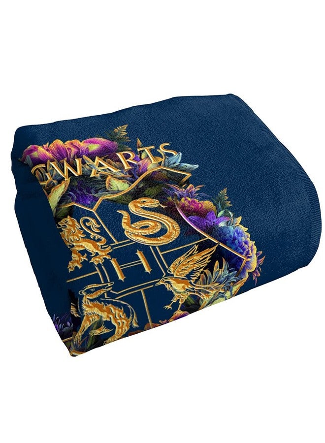 LOGOVISION Harry Potter Hogwarts Multi-Colored Floral Crest Officially Licensed Beach Towel 30" X 60" - Image 3