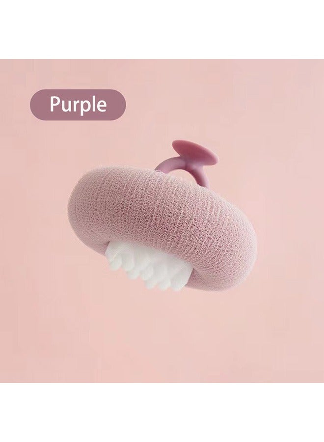 فرشاة الجسم ومقشر الجسم فرك الاسفنج الاستحمام ، والجلد الجميل ، وتعزيز الدورة الدموية ، من السهل نظيفة ودائمة الجافة والرطبة فرك ( الأرجواني ) - Image 1