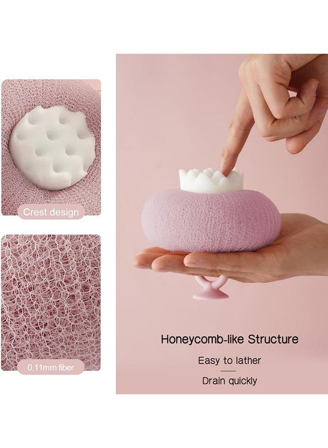 فرشاة الجسم ومقشر الجسم فرك الاسفنج الاستحمام ، والجلد الجميل ، وتعزيز الدورة الدموية ، من السهل نظيفة ودائمة الجافة والرطبة فرك ( الأرجواني ) - Image 4