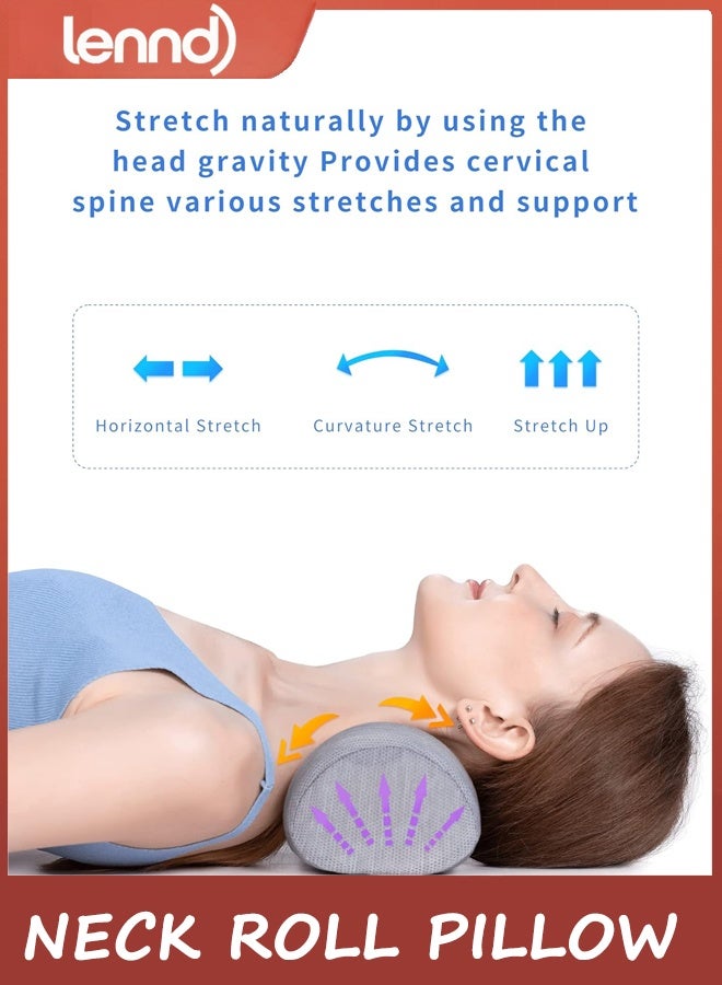 لينند وسادة صغيرة للرقبة، وداعًا لآلام الرقبة، وسادة من إسفنج الذاكرة العنقي لتخفيف توتر العضلات، ودعم محيط الرقبة، ومرخية لآلام الكتف مع غطاء وسادة قابل للتنفس، عديم الرائحة - Image 3