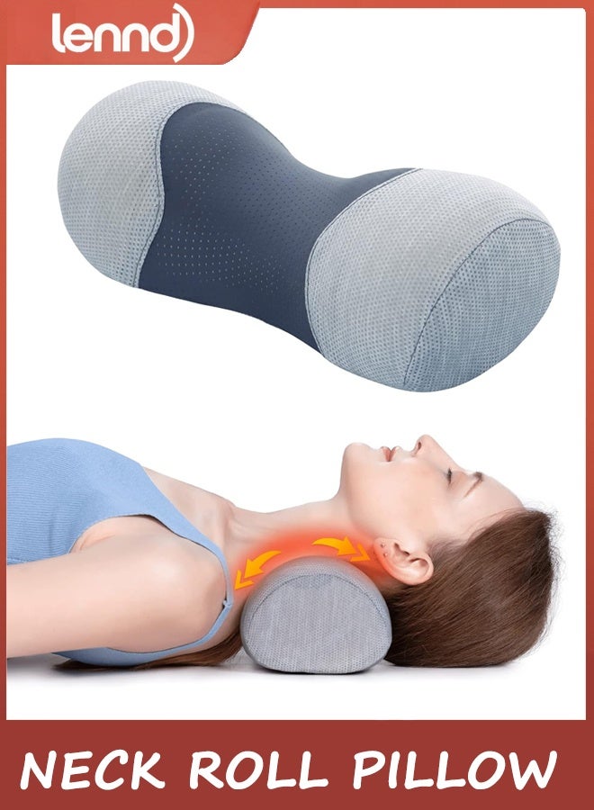 لينند وسادة صغيرة للرقبة، وداعًا لآلام الرقبة، وسادة من إسفنج الذاكرة العنقي لتخفيف توتر العضلات، ودعم محيط الرقبة، ومرخية لآلام الكتف مع غطاء وسادة قابل للتنفس، عديم الرائحة - Image 1