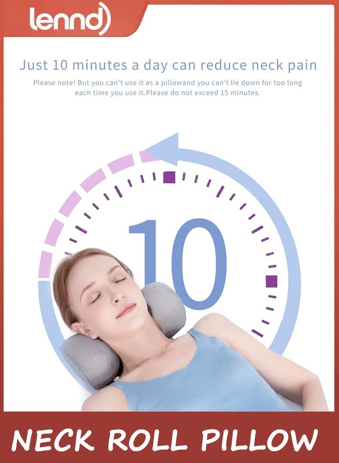 لينند وسادة صغيرة للرقبة، وداعًا لآلام الرقبة، وسادة من إسفنج الذاكرة العنقي لتخفيف توتر العضلات، ودعم محيط الرقبة، ومرخية لآلام الكتف مع غطاء وسادة قابل للتنفس، عديم الرائحة - Image 5
