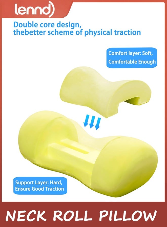 لينند وسادة صغيرة للرقبة، وداعًا لآلام الرقبة، وسادة من إسفنج الذاكرة العنقي لتخفيف توتر العضلات، ودعم محيط الرقبة، ومرخية لآلام الكتف مع غطاء وسادة قابل للتنفس، عديم الرائحة - Image 2