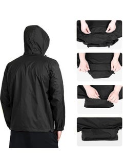 Ghassy Co. Men's Pro Lightweight Hood with Hidden Inner Lining in Collar Easy Pack Windbreaker Raincoat  - Image 4