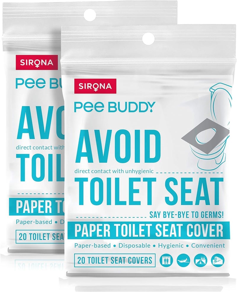 PEE BUDDY PeeBuddy Disposable Paper Toilet Seat Covers (Pack Of 40) | No Direct Contact with Unhygieneic Seats| Easy To Dispose| Nature Friendly| Must Have For Women - Image 1