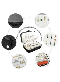 CloverIsland Yiluana Portable Jewelry Case Travel Jewelry Box for Earrings, Rings, Necklaces,Bracelets, Watches Organizer Box with Button (Black)  - Image 3