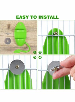 Y&D Bird Feeding Cup Rack, 2 Pcs Cuttlebone Holder with Perches Plastic Cuddle Bone Racks  - Image 5