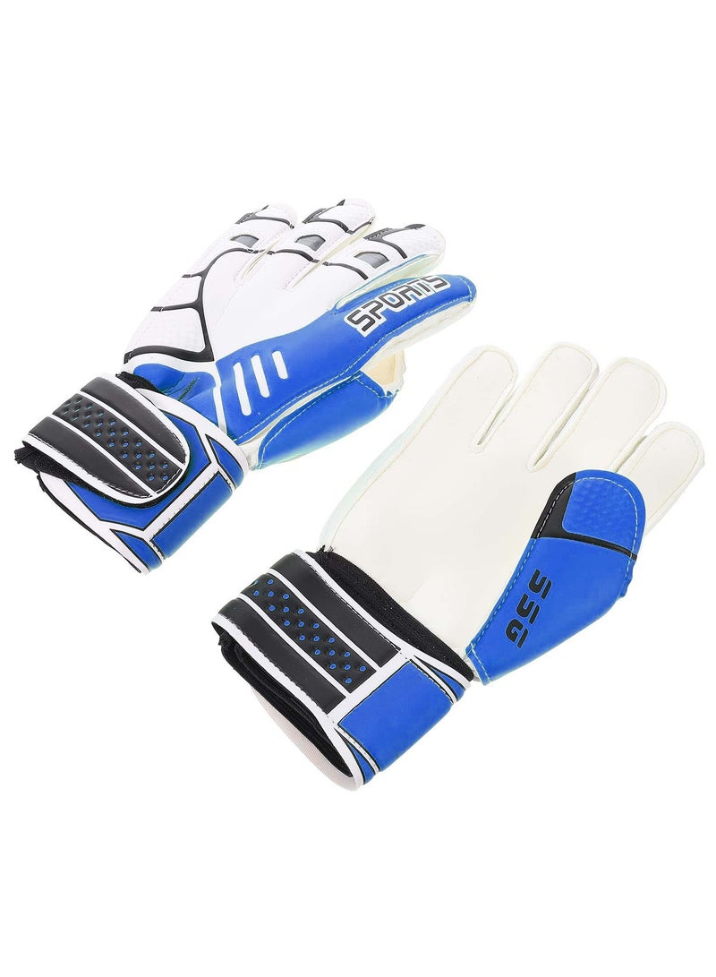 KASTWAVE Children Football Gloves, 7# Kids Youth Football Soccer Goalkeeper Goalie Training Gloves Gear with Strong Grips Palms, Soccer Goalie Goalkeeper Gloves for Kids Boys Children (Blue) - Image 1