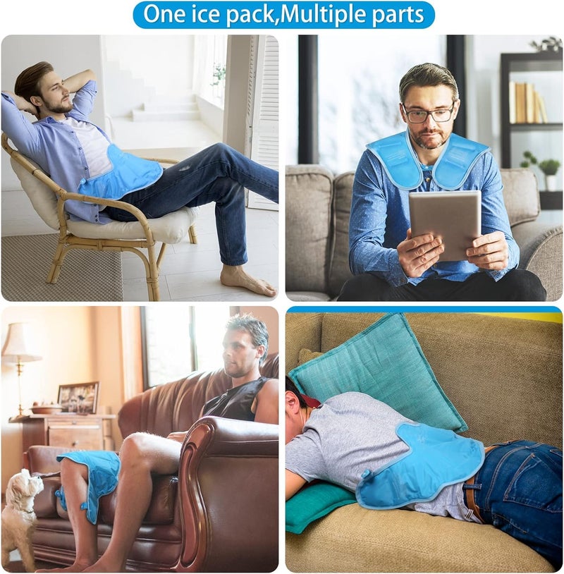 Relief Expert Reusable Ice Pack for Neck and Shoulders Upper Back Discomfort, Large Neck Ice Pack Wrap with Soft Plush Lining, Reusable Gel Cold Compress for Post-Workout Recovery, Hands-Free Design, Blue - Image 4
