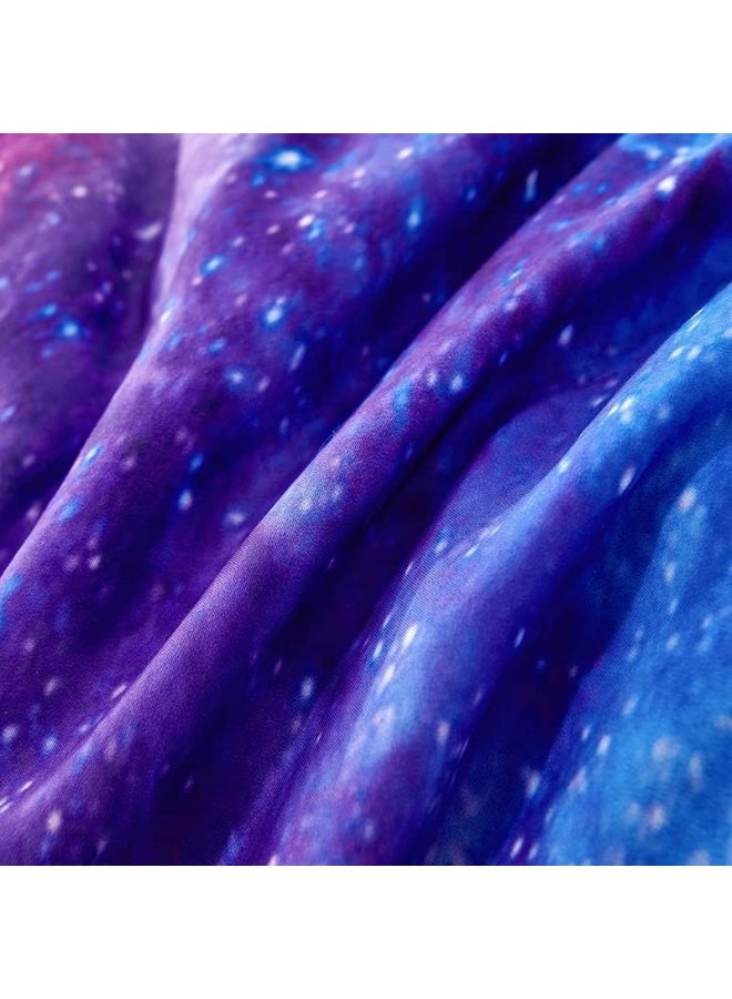 Helloosuu Galaxy Comforter Set, Girls Purple Bedding Set Full, Galaxy Bedding Set for Kids Girls Boys, Space Comforter Set Full with Pillowcase, Girls Full Comforter Set