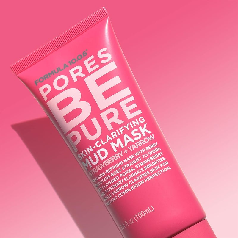 Formula 10.0.6 Pores Be Pure Skin Clarifying Mud Mask with Strawberry and Yarrow - 3.4 oz - Image 5