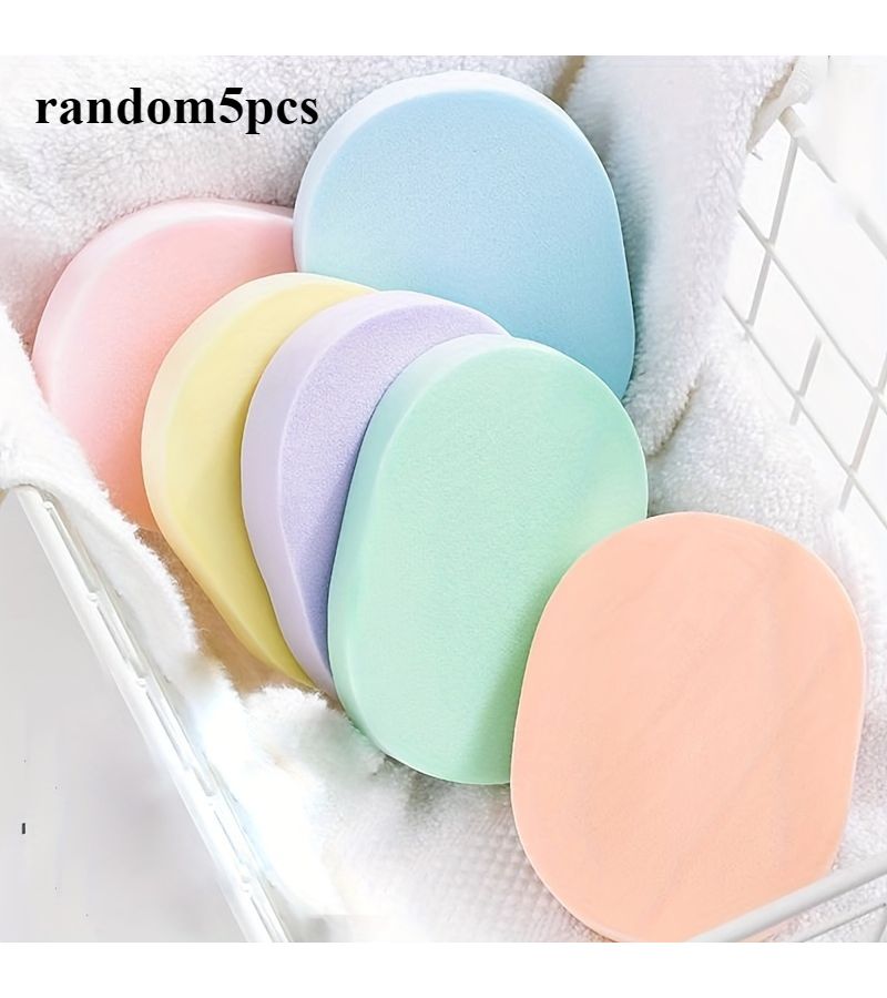 5pcs Individually Wrapped Soft Cleansing Sponges Thick Exfoliating Pads For Deep Cleansing Makeup Removal - Image 1