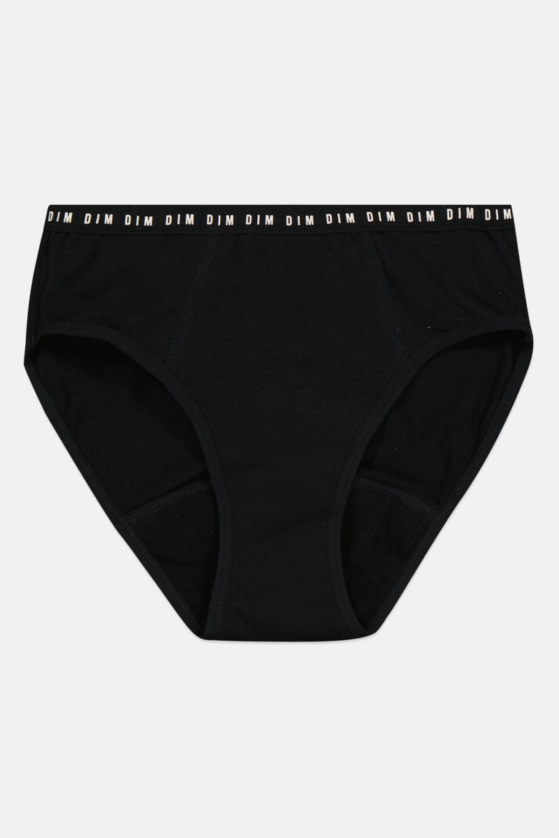 DIM Kids Girl Heavy Flow Period Panty, Black - Image 1