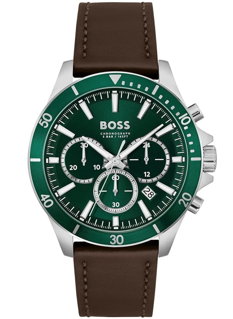 HUGO BOSS BOSS Hugo Men's Quartz Analog Watch with Stainless Steel Strap 1514098, brown  - Image 1