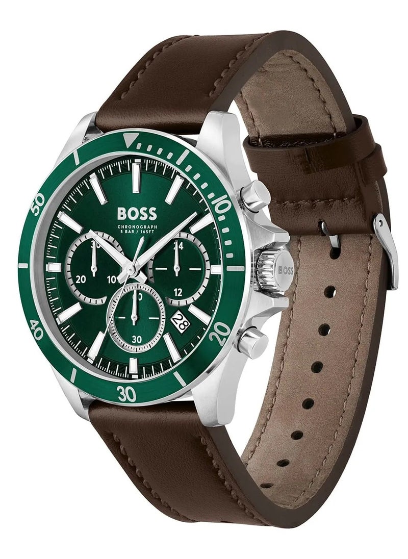HUGO BOSS BOSS Hugo Men's Quartz Analog Watch with Stainless Steel Strap 1514098, brown  - Image 2