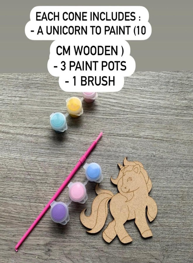 Curious Button مجموعة أزرار فضولية من 4 قطع من خشب MDF قابلة للتلوين على شكل وحيد القرن | هدايا حفلات وحيد القرن من خشب الصنوبر MDF مقاس 4 بوصات | حرفة يدوية للأطفال | هدية تذكارية لعيد ميلاد وحيد القرن | حشو لأكياس الحفلات - Image 2