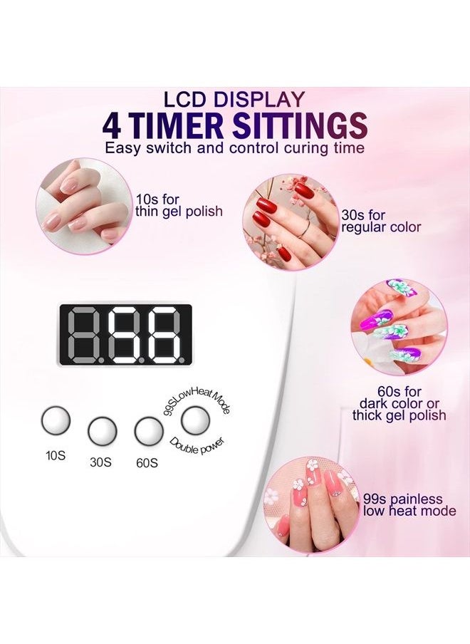NAILGIRLS - UV LED Nail Lamp, NAILGIRLS 168W Fast UV Light for Nails Gel Polish, Professional Curing with 4 Timer Setting Auto Sensor, LED Gel Nail Dryer for Fingernail and Toenail Home Salon Use, Nail Art Tools - Image 1