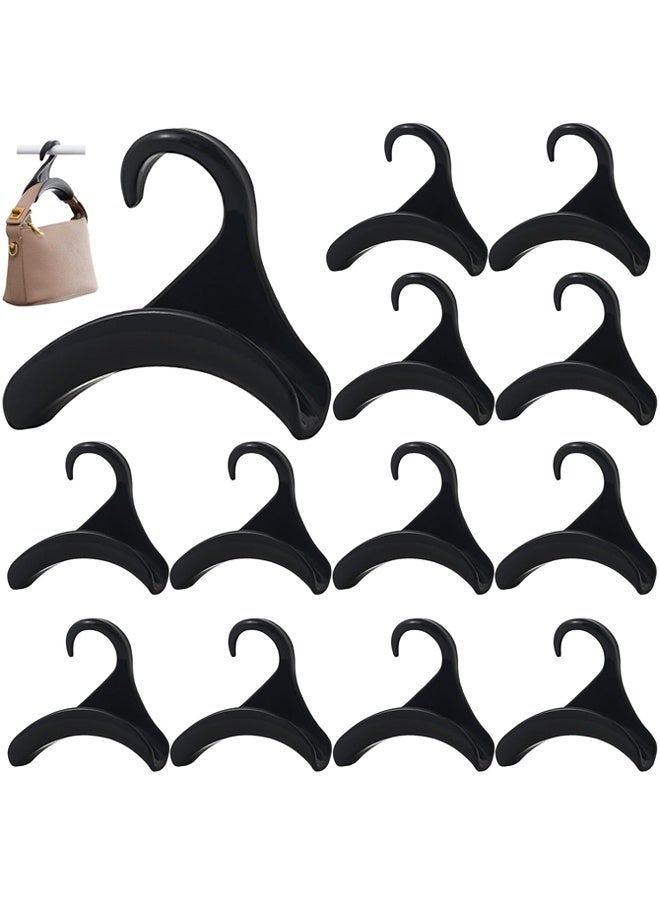 12 قطعة منظم محفظة حامل حقيبة يد قوس خطاف منظم المحفظة لتخزين خزانة المنزل (أسود) - Image 1