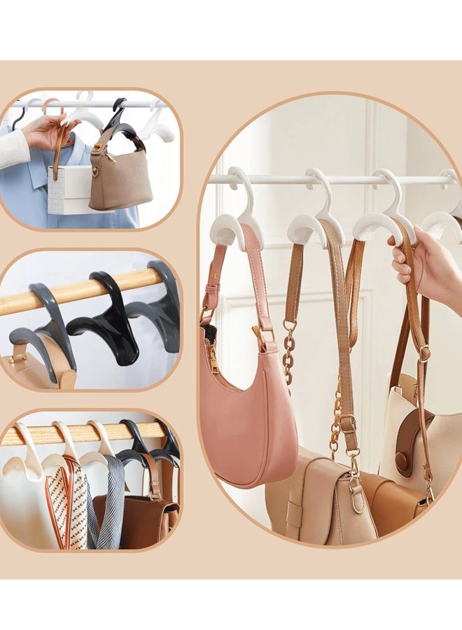 12 قطعة منظم محفظة حامل حقيبة يد قوس خطاف منظم المحفظة لتخزين خزانة المنزل (أسود) - Image 5