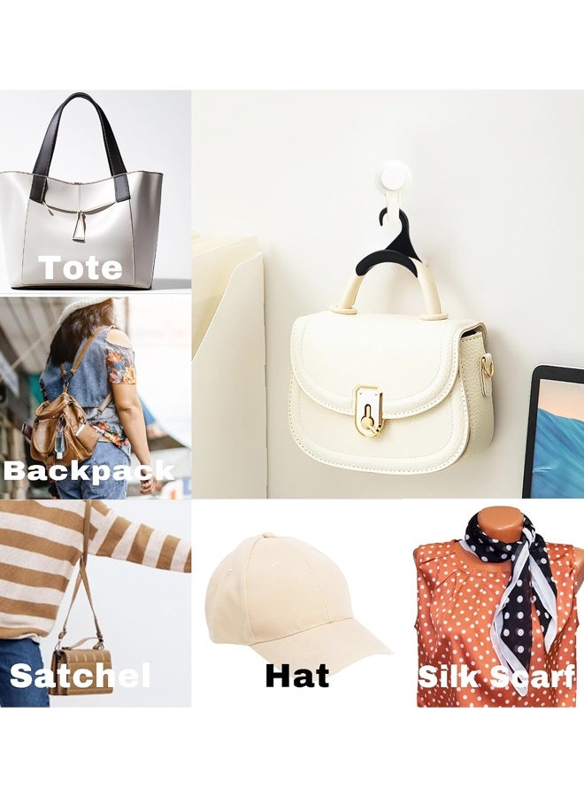 12 قطعة منظم محفظة حامل حقيبة يد قوس خطاف منظم المحفظة لتخزين خزانة المنزل (أسود) - Image 4