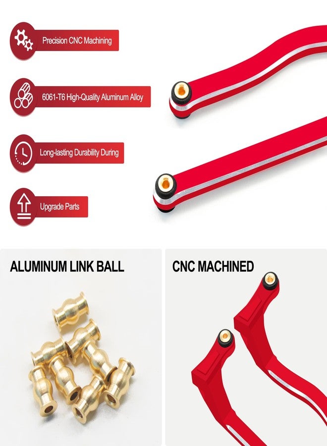 OGUNKE روابط مانتس الصلاة من مكيو RC مدمجة للداخل روابط عالية الارتفاع لسيارة Axial 1/24 SCX24 Gladiator AXI00005 قطع ترقية زاحف RC - 5 قطع (أحمر) - Image 5