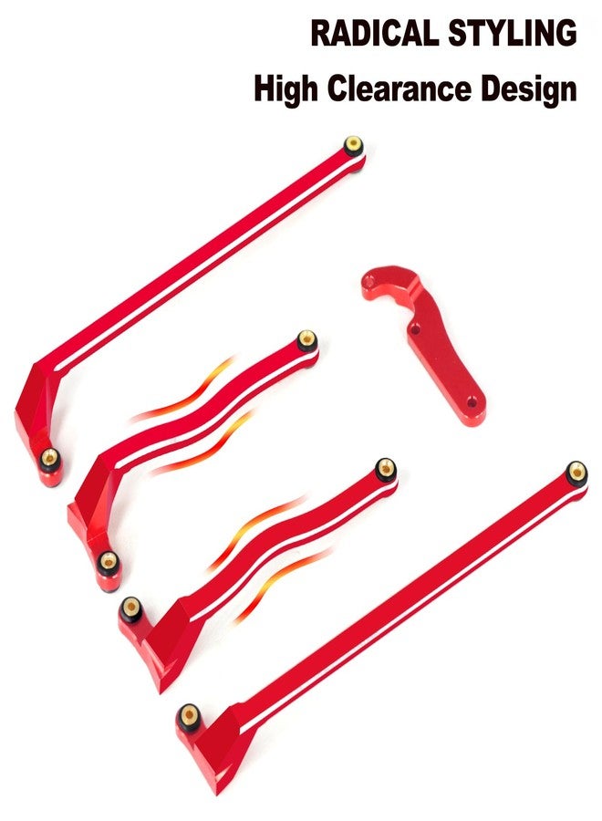 OGUNKE روابط مانتس الصلاة من مكيو RC مدمجة للداخل روابط عالية الارتفاع لسيارة Axial 1/24 SCX24 Gladiator AXI00005 قطع ترقية زاحف RC - 5 قطع (أحمر) - Image 3