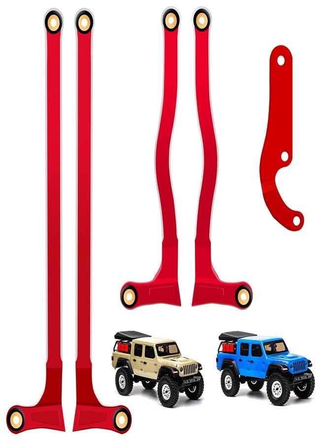 OGUNKE روابط مانتس الصلاة من مكيو RC مدمجة للداخل روابط عالية الارتفاع لسيارة Axial 1/24 SCX24 Gladiator AXI00005 قطع ترقية زاحف RC - 5 قطع (أحمر) - Image 1