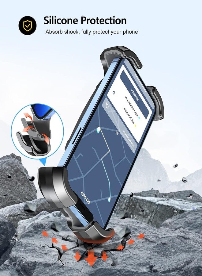 Viccux Motorcycle Phone Mount, Upgrade [Never Fall Off] [0 Shake] Bike Phone Mount, [3s Put & Take] 360° Rotatable Phone Holder for Motorcycle Bike Bicycle Scooter Compatible with Cellphones 4.7-6.8” - Image 2