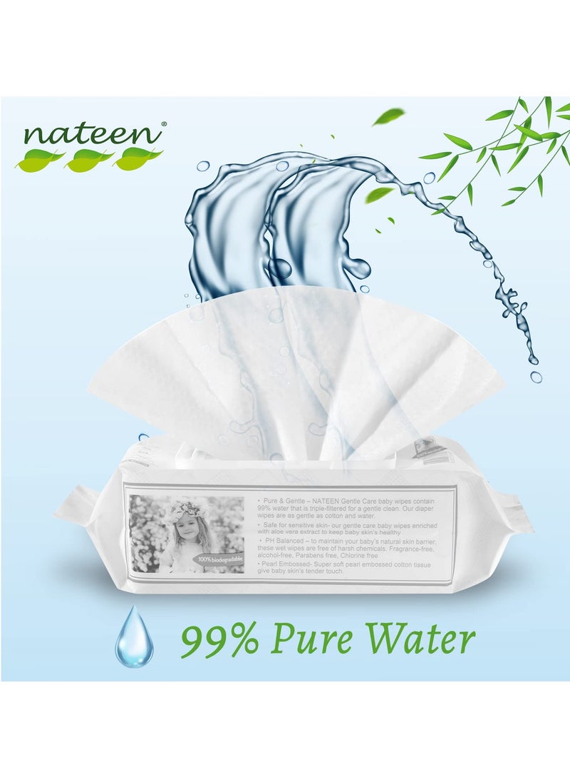 Nateen Baby Wipes,80s x 3 Packs(240 wipes),Pure Water Wipes for Baby,Multi Purpose Cleaning Baby Wet Wipes With Aloe Vera Extract for Sensitive Skin. - pzsku/Z52B5E55019721987F963Z/45/_/1702786590/1678efd7-f262-4249-8dd1-81e68204061c