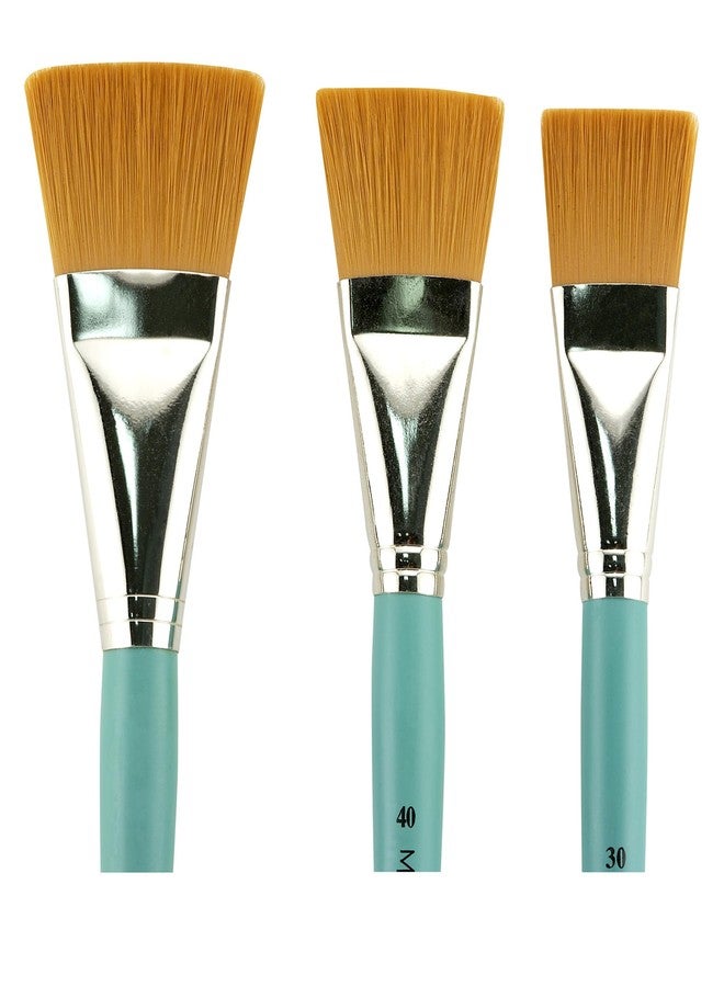 Creative Mark Art Supplies Large Mural Synthetic Golden Taklon Paint Brush - Flat #40 - Artist Supplies for Acrylics, Watercolors, and Oils - Durable, Resilient, Seamless Ferrules - Image 3
