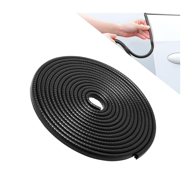 Car Door Edge Guards 16FT Car Edge Rubber Seal Trim Protector No Glue Needed U Shape Car Door Guard Universal for Most Cars Vehicles SUVs Black16FT
