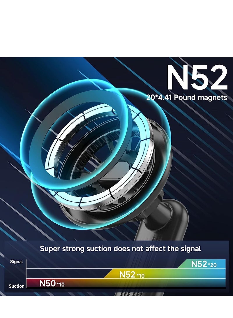 SYOSI Fits MagSafe Car Mount Strong Magnetic Phone Holder for iPhone, HandsFree Dashboard iPhone Accessories 14 Pro Plus 12/13 All Phones - Image 4