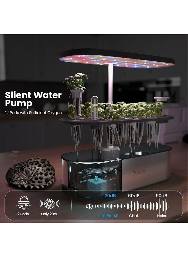 Generic Letpot  Lph-Se Hydroponics Growing System, 12 Pods Smart Herb Garden Kit Indoor, Indoor Garden, App And Wifi Controlled, With 24W Growing Led, 5.6L Water Tank, Pump System, Automatic Timer  - Image 1