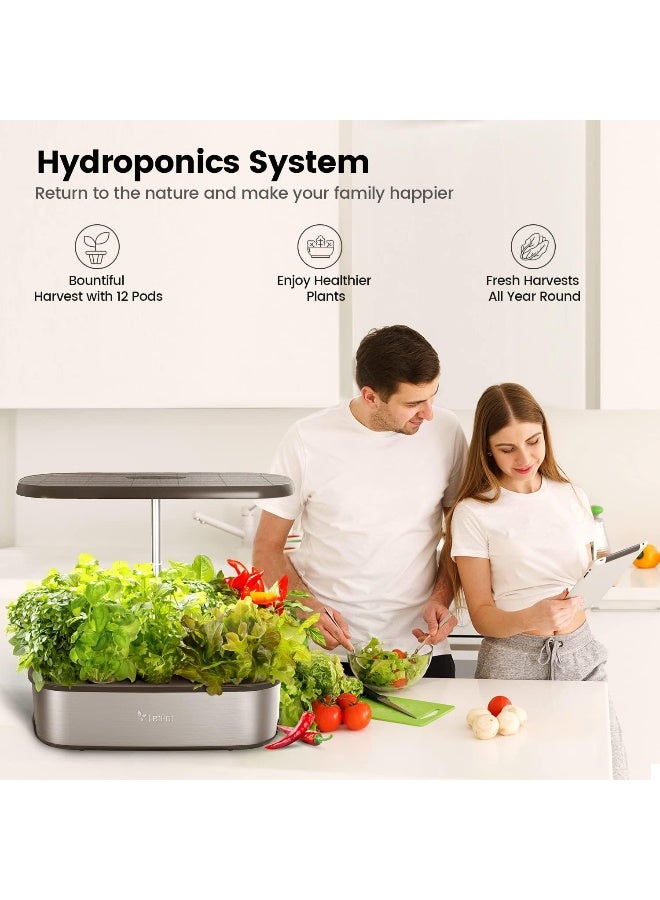 Generic Letpot  Lph-Se Hydroponics Growing System, 12 Pods Smart Herb Garden Kit Indoor, Indoor Garden, App And Wifi Controlled, With 24W Growing Led, 5.6L Water Tank, Pump System, Automatic Timer  - Image 3