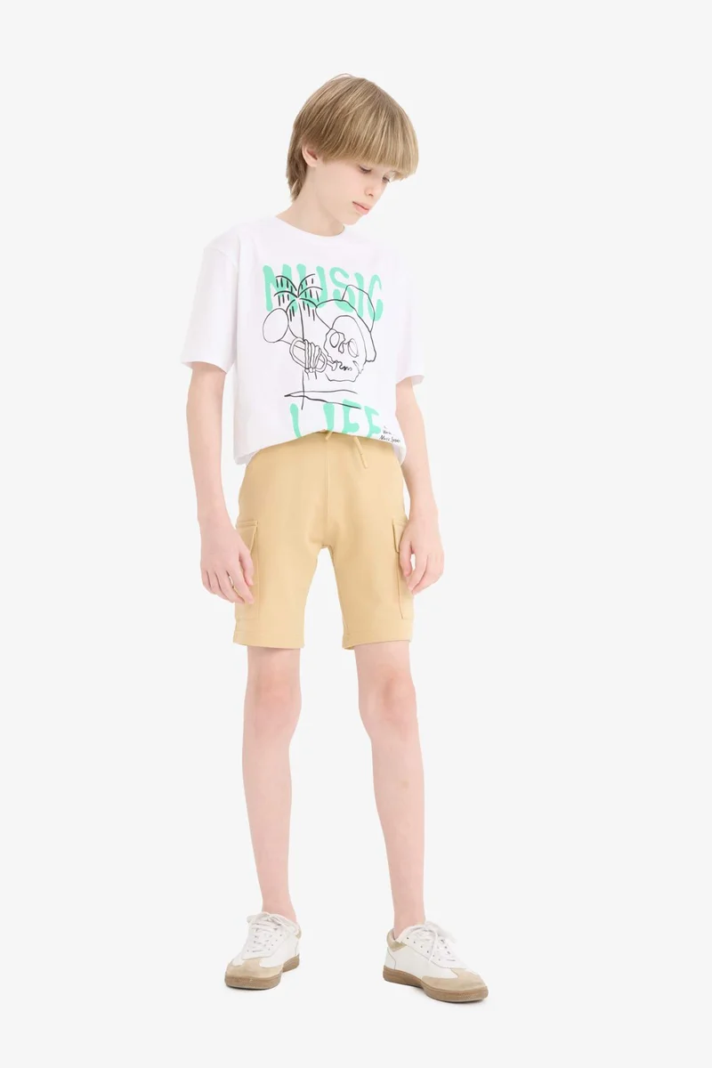 ديفاكتو Boy Regular Fit Crew Neck Printed T-Shirt