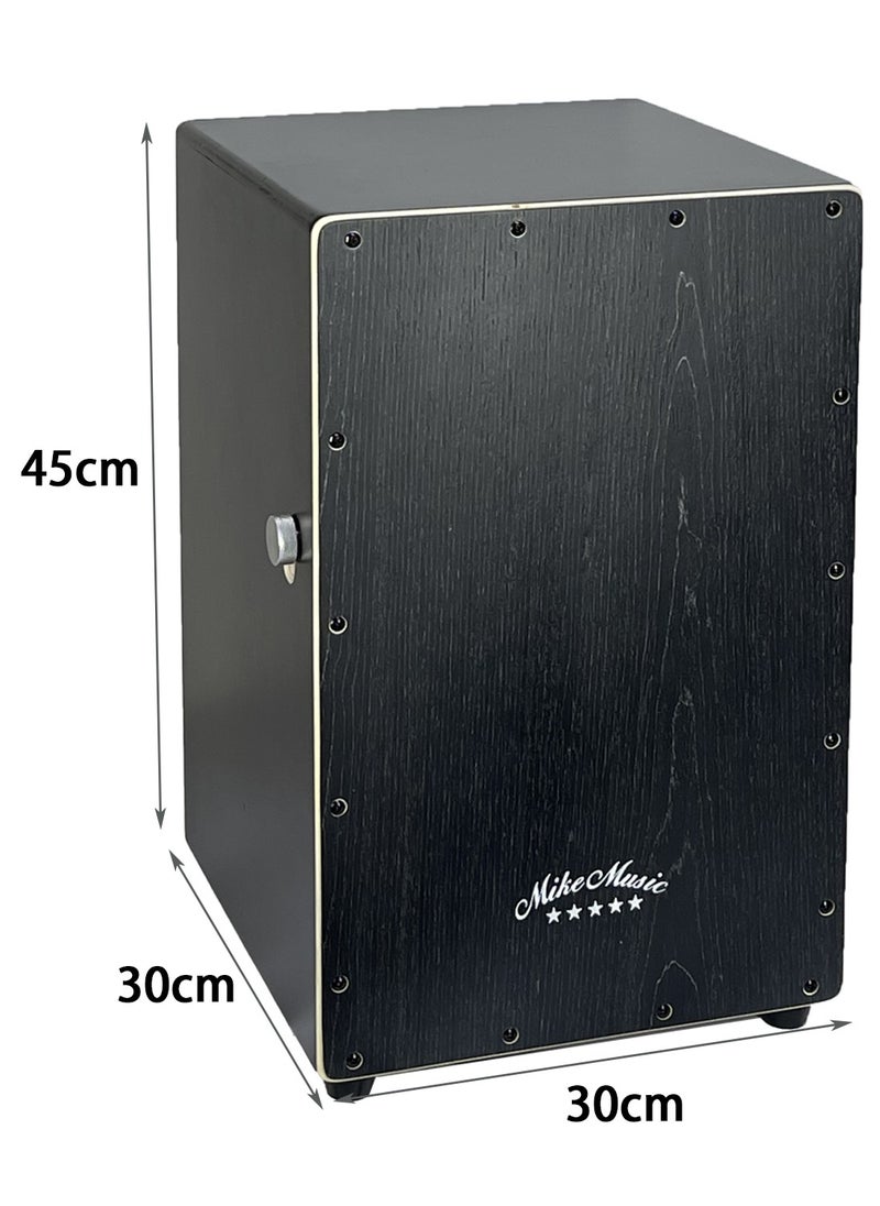 Mike Music - Cajon Drum, Mike Music Wooden Cajon Box Drum Instrument with Internal Snare Strings, Upgrade Adjustable Cajons Hand Drums with Dedicated Backpack Bag, Hand Percussion Instruments Beat Box - Black - Image 1