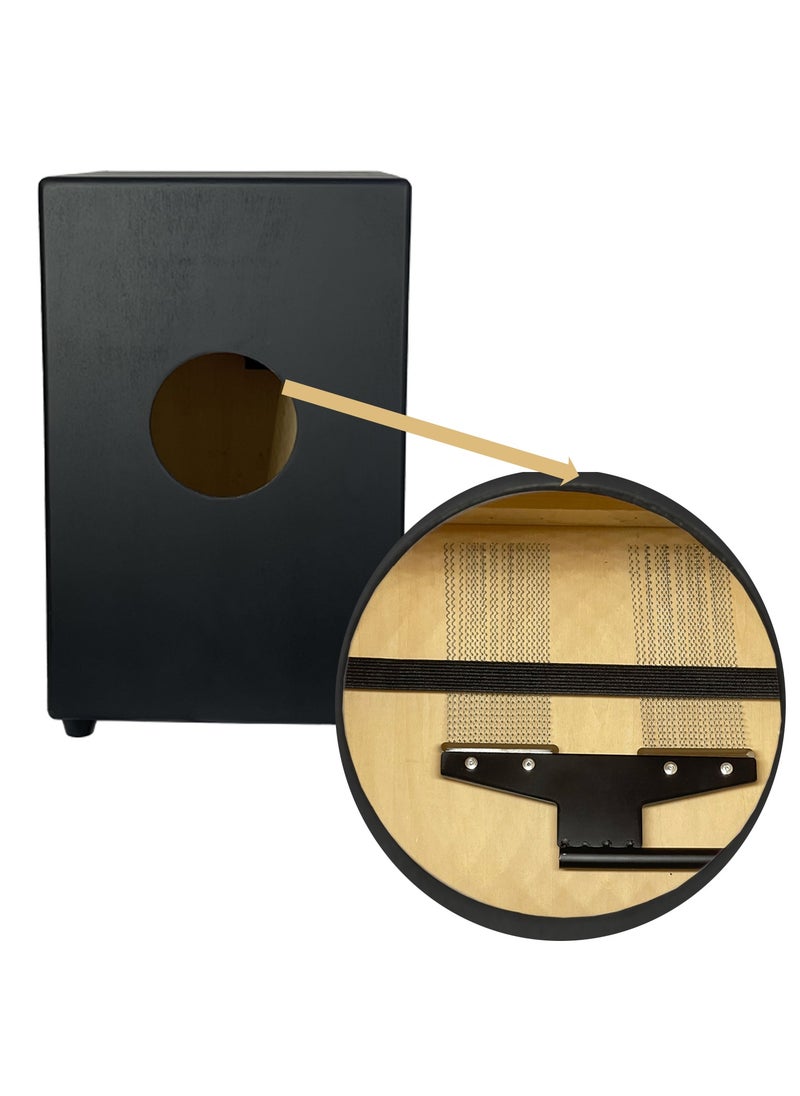 Mike Music - Cajon Drum, Mike Music Wooden Cajon Box Drum Instrument with Internal Snare Strings, Upgrade Adjustable Cajons Hand Drums with Dedicated Backpack Bag, Hand Percussion Instruments Beat Box - Black - Image 1