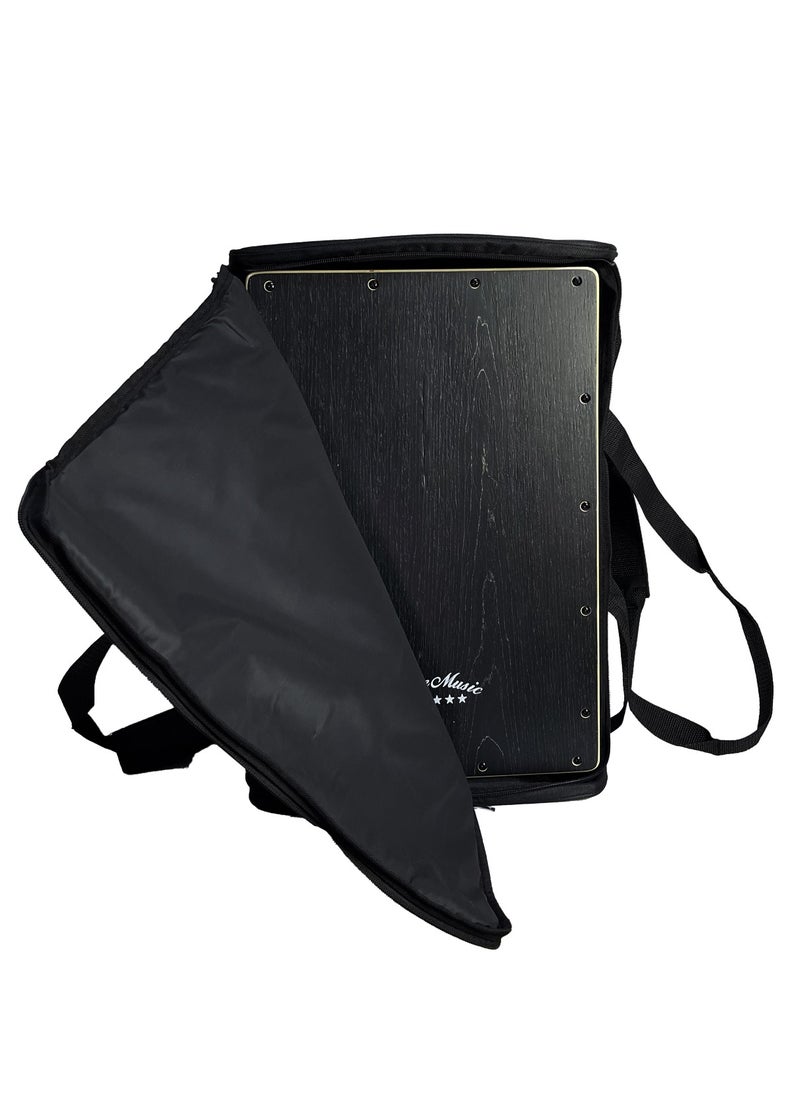 Mike Music - Cajon Drum, Mike Music Wooden Cajon Box Drum Instrument with Internal Snare Strings, Upgrade Adjustable Cajons Hand Drums with Dedicated Backpack Bag, Hand Percussion Instruments Beat Box - Black - Image 1