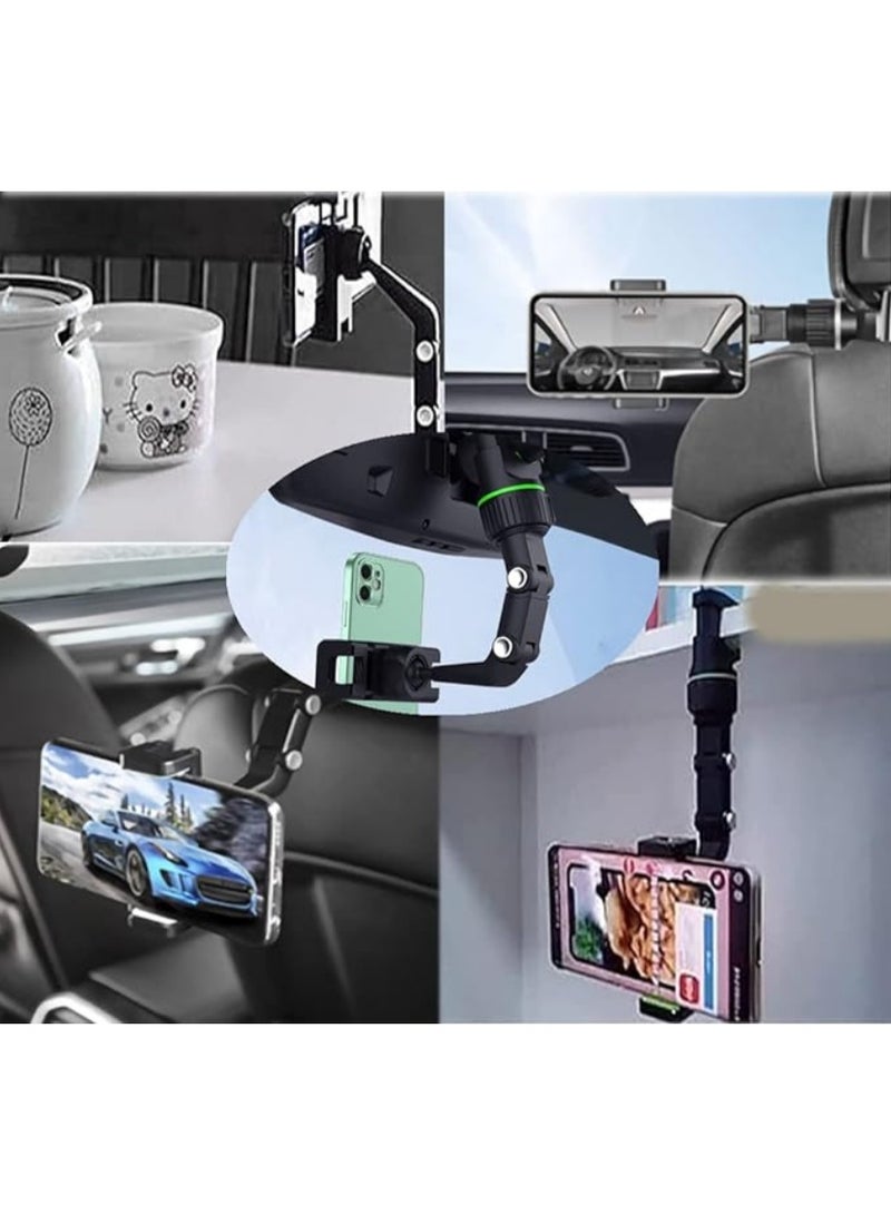 Rearview Mirror Phone Holder for Car Multifunctional Phone Mount and GPS Holder Universal Rotating Car Phone Holder, Cell Phone Automobile Cradles, | WIDGETS MATRIX - Image 2