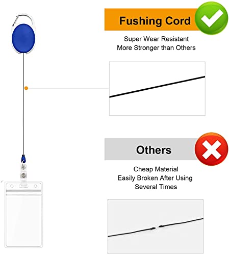 WeKonnect; Heavy Duty Retractable Badge Holder with Waterproof Zip Lock Vertical ID Card Holders for Office ID Cards (Blue - Pack of 5) - Image 2