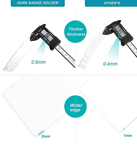 WeKonnect; Heavy Duty Retractable Badge Holder with Waterproof Zip Lock Vertical ID Card Holders for Office ID Cards (Blue - Pack of 5) - Image 3