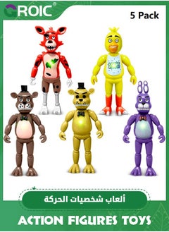 GROIC 5 Pcs Action Figures Set, 6.14 Inches Movable Joints Collectible Toys Set with Light for Toys Dolls Gifts Cake Toppers, Action Figures Toys Dolls Set with Light  - Image 1